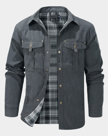 Men’s Flannel-Lined Contrast Yoke Barn Jacket