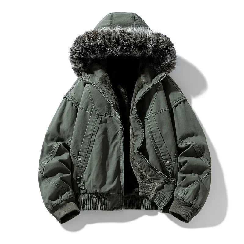 Men’s Fleece-Lined Utility Cargo Jacket