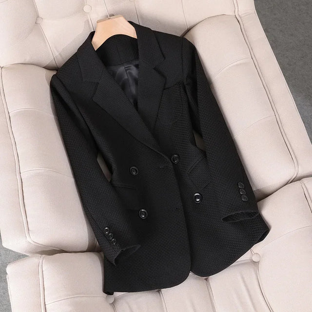 Women’s Shaped Fit Plaid Button Blazer
