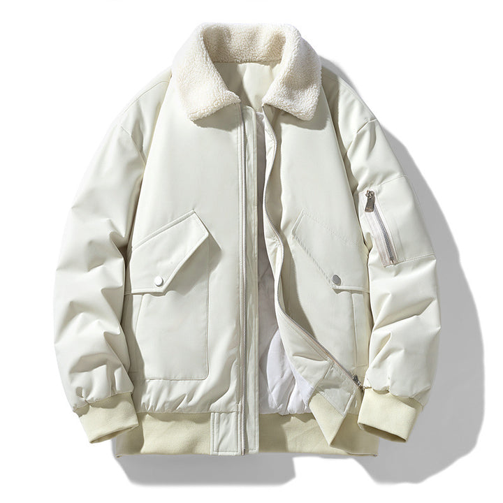 Men's Sherpa-Collar Padded Bomber Jacket