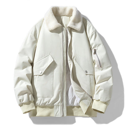 Men's Sherpa-Collar Padded Bomber Jacket