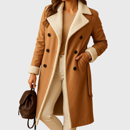 Women’s Long Quilted Winter Coat with Secure Zip and Button Closure
