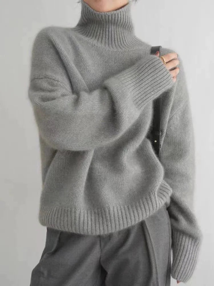 Women’s Pure Cashmere High-Neck Turtleneck Knit Sweater