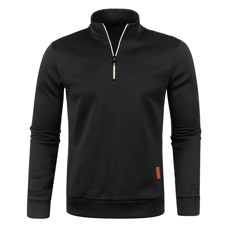 Men’s Heathered Quarter-Zip Mock Neck Sweater