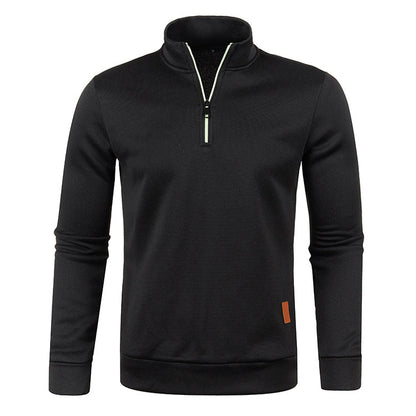 Men’s Heathered Quarter-Zip Mock Neck Sweater