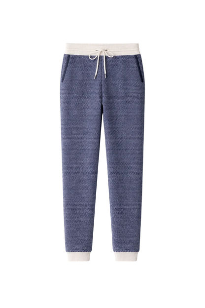 Men’s Relaxed Tapered Knit Lounge Trousers with Ribbed Cuffs