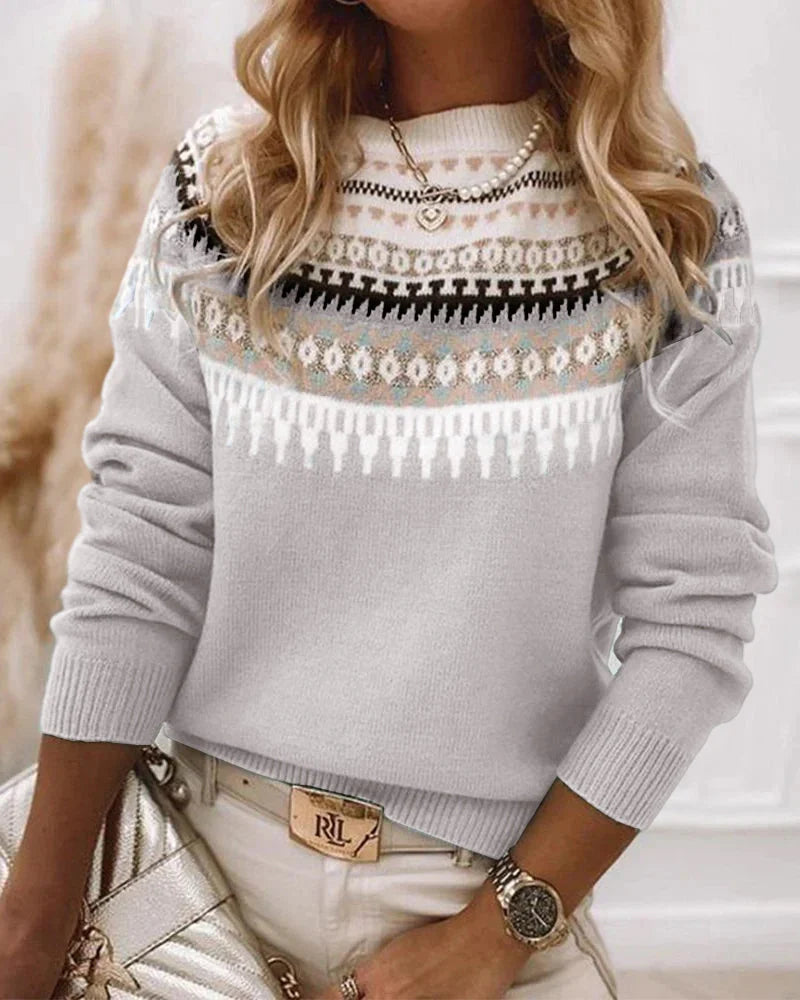 Women’s Scandinavian Pattern Relaxed Knit Sweater