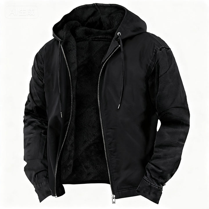 Men's Faux Fur-Lined Full-Zip Winter Coat