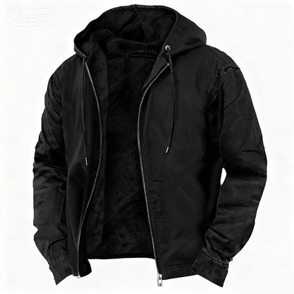 Men's Faux Fur-Lined Full-Zip Winter Coat