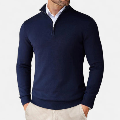 Men’s Lightweight Tailored Zip-Up Knit Sweater