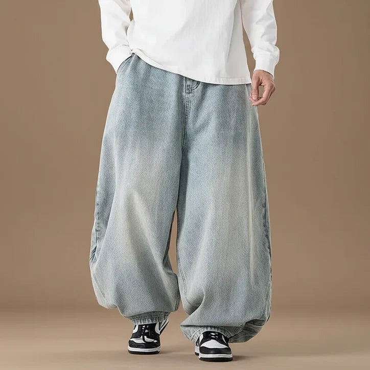 Men’s Oversized Heavyweight Denim Pants in Black