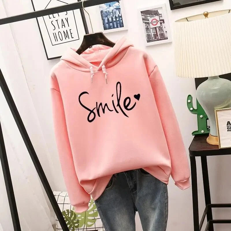 Women’s Relaxed Oversized Printed Pullover Hoodie with Drawstring Hood