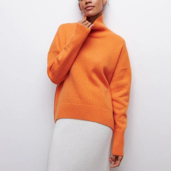Women’s Soft High-Neck Classic Knit Sweater for Everyday Style