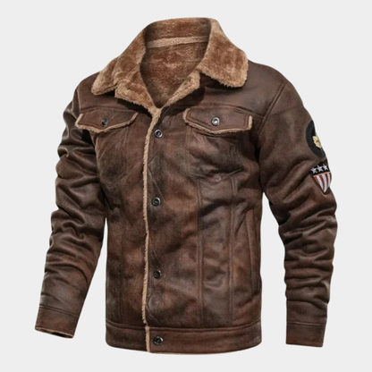 Men’s Sherpa-Lined Trucker Jacket with Warm Collar