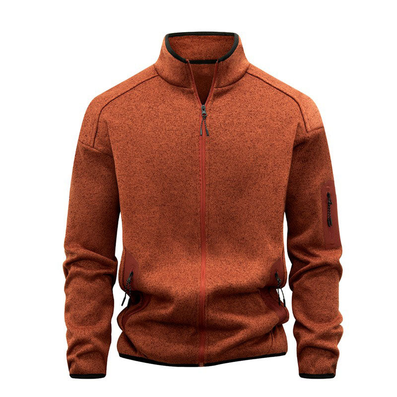 Men’s Heathered Lightweight Stand-Collar Zip Jacket