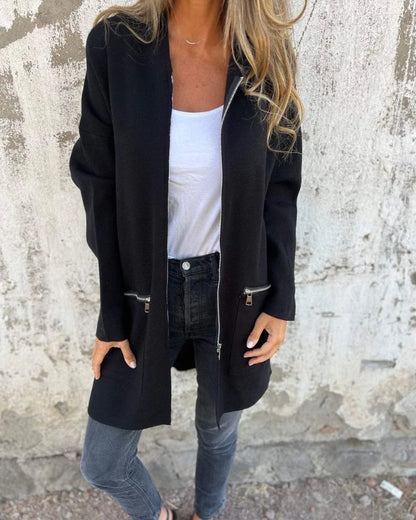 Women’s Longline Hooded Zip-Up Cardigan