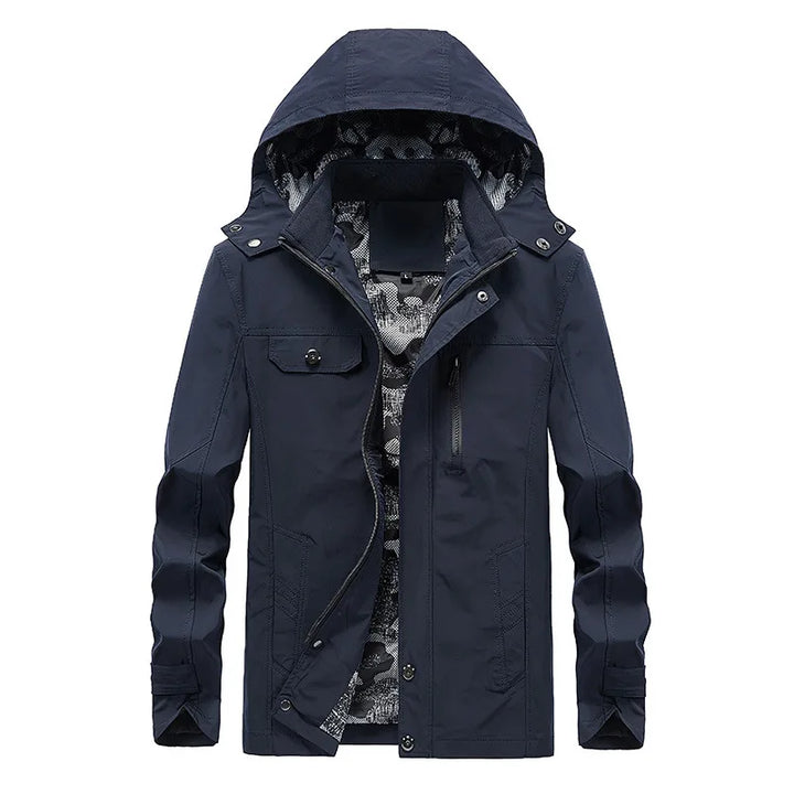 Men’s Lightweight Water-Resistant Hooded Windbreaker