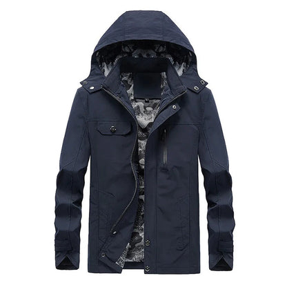 Men’s Lightweight Water-Resistant Hooded Windbreaker