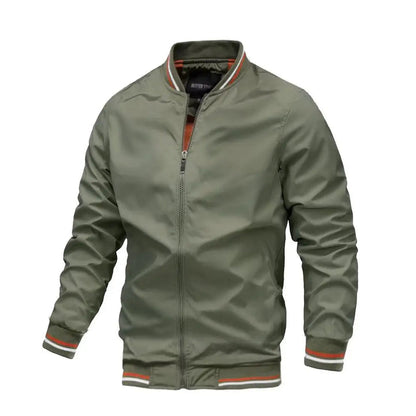 Men’s Lightweight Striped Trim Bomber Jacket