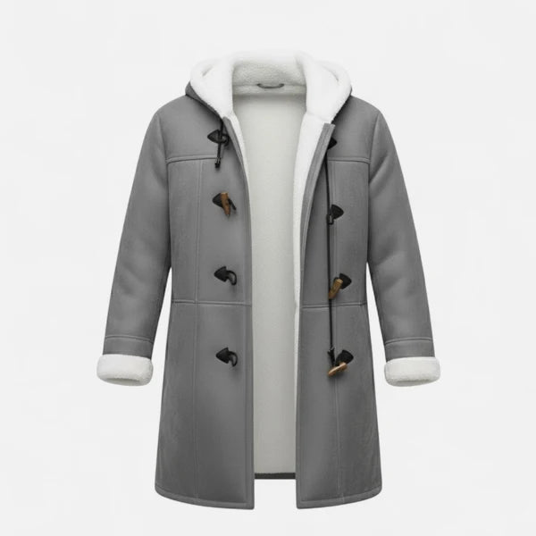 Women’s Hooded Winter Coat with Tailored Button Front and Pockets