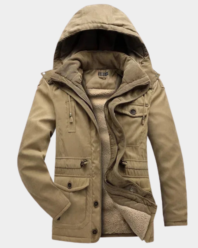 Men’s Detachable-Hood Waterproof Winter Parka