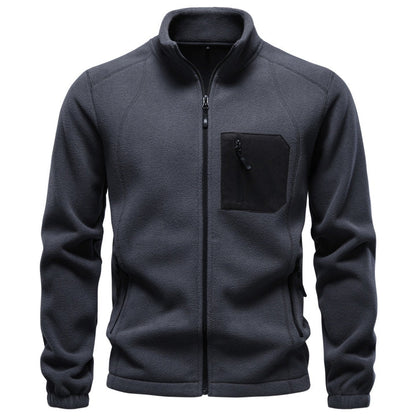 Men's Stand-Collar Full-Zip Fleece Jacket
