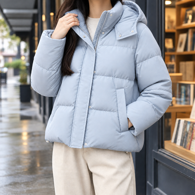 Women’s Quilted Down Puffer Jacket with Hood