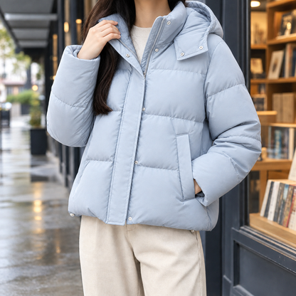 Women’s Quilted Down Puffer Jacket with Hood