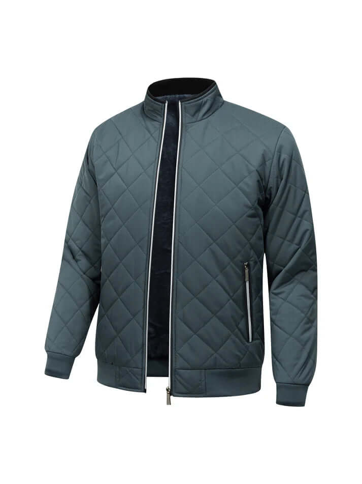 Men’s Diamond Quilted Faux Fur-Lined Winter Jacket