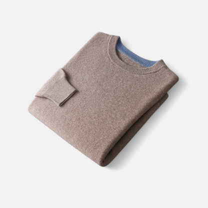 Men’s Soft Cashmere-Wool Relaxed Crew Neck Sweater