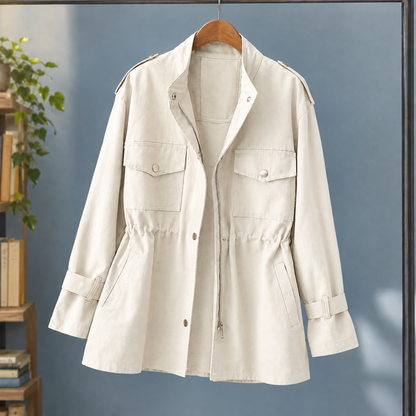 Adjustable Waist Four-Pocket Utility Jacket