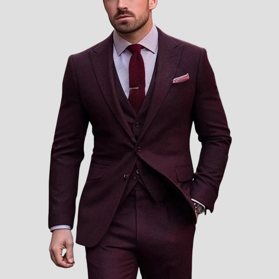 Modern Slim-Fit Three-Piece Formal Suit