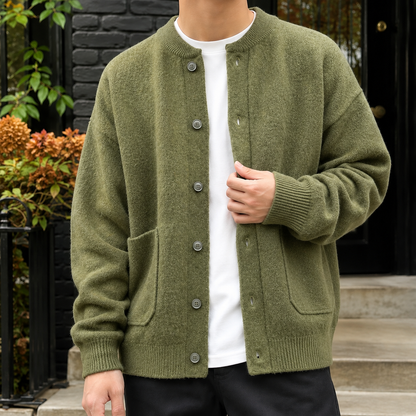 Men’s Relaxed Wool Knit Button Cardigan