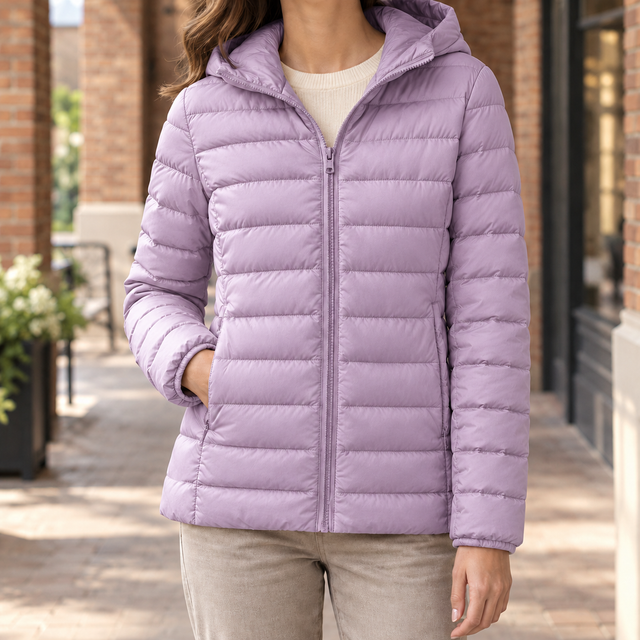 Women’s Lightweight Quilted Cashmere Hooded Jacket