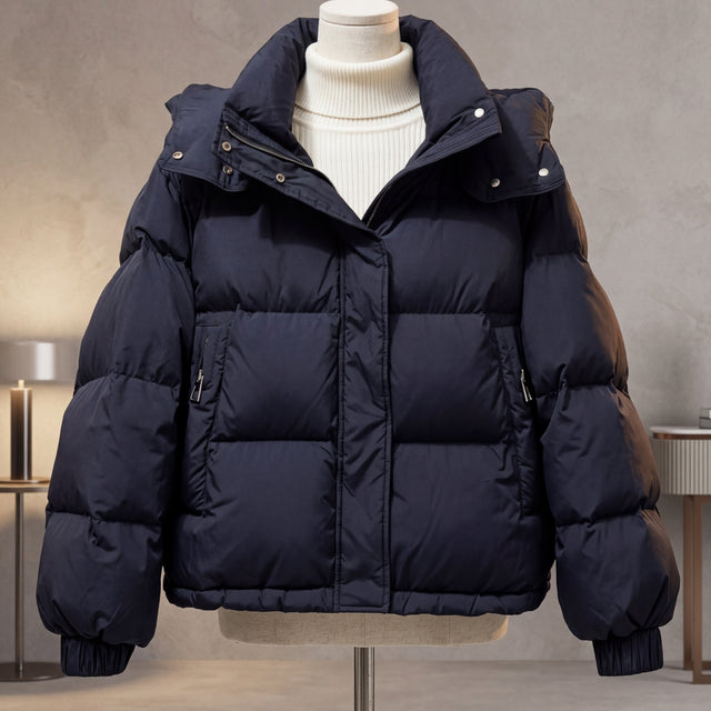 Women’s Cropped Oversized Quilted Puffer Jacket