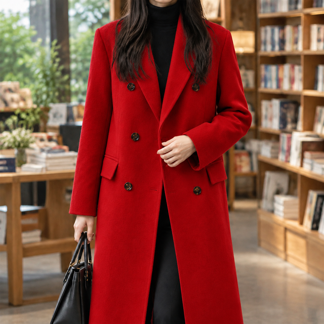 Women’s Longline Double-Breasted Tailored Coat