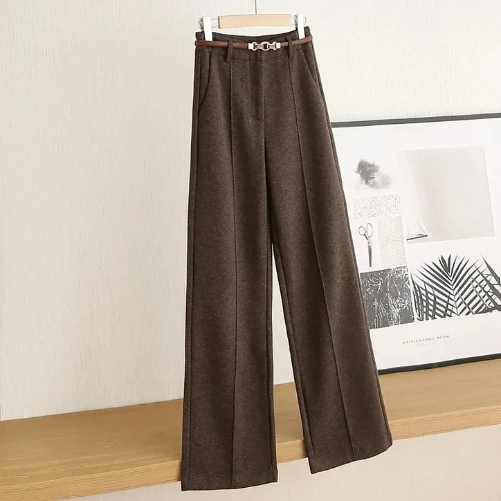 Women’s Warm Lambswool Straight-Leg Trousers