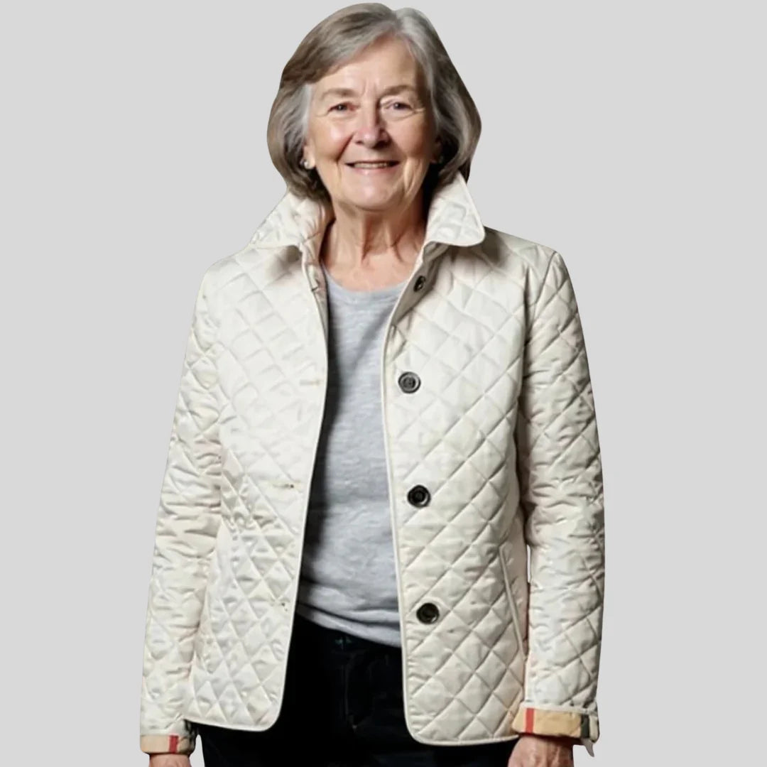 Women's Lightweight Quilted Jacket with Classic Lapel Collar