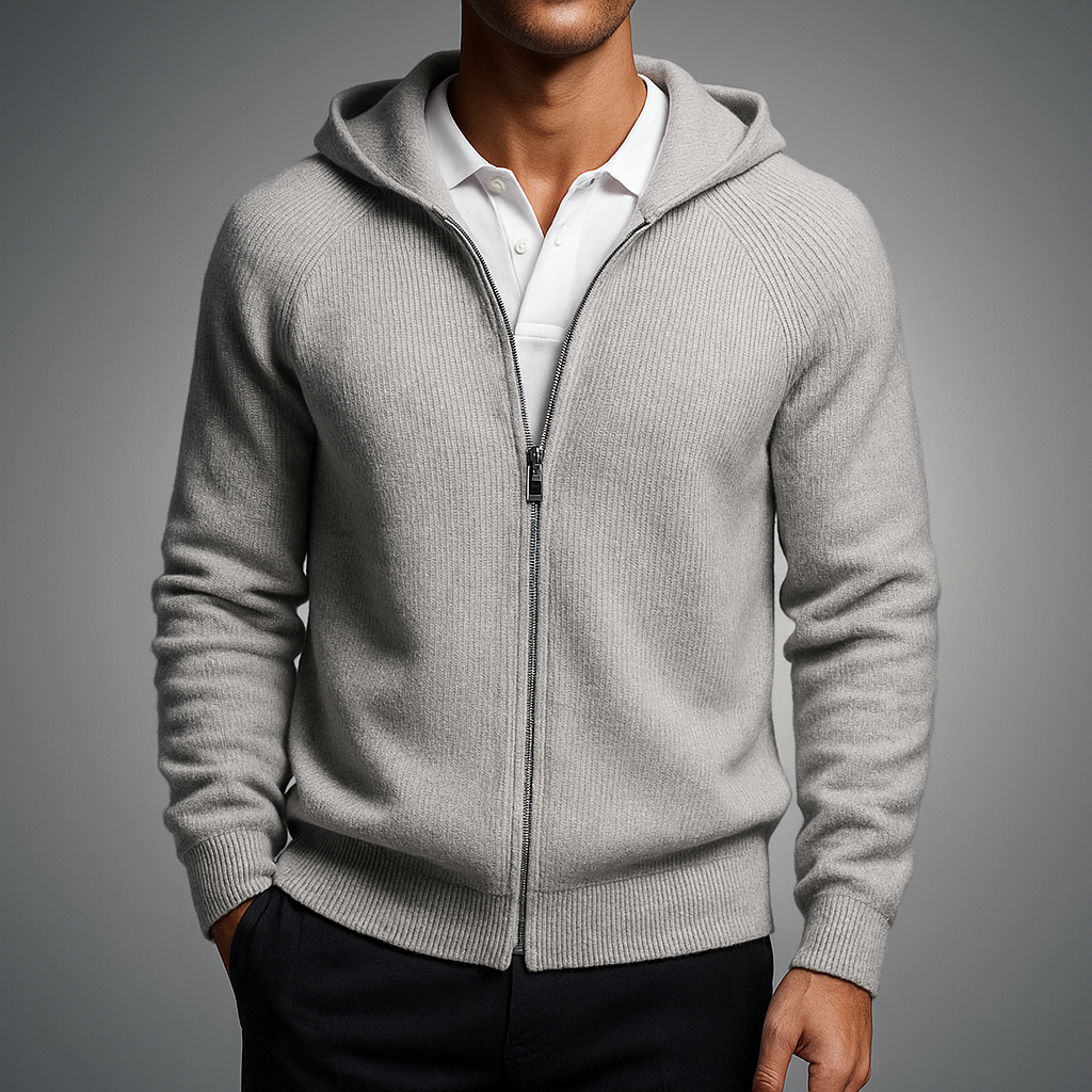 Men’s Refined Knit Front-Zip Pullover Sweater