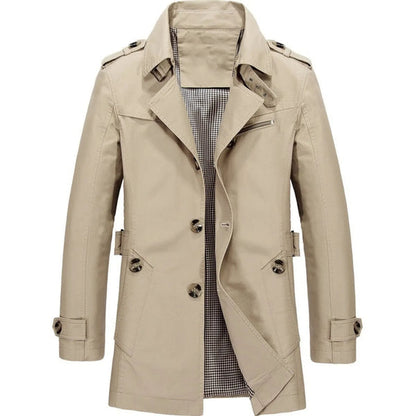 Men’s Classic Longline Double-Breasted Trench Coat