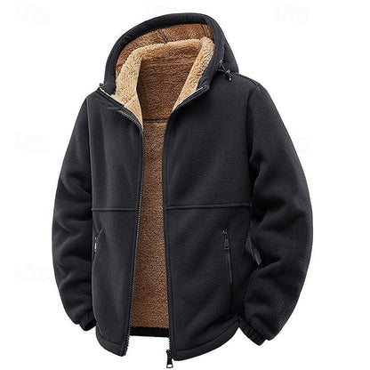 Men’s Plush-Lined Hooded Utility Zip Jacket
