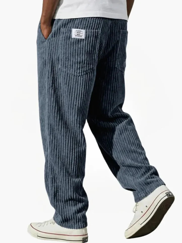 Men’s Relaxed Corduroy Trousers with Drawstring Waist