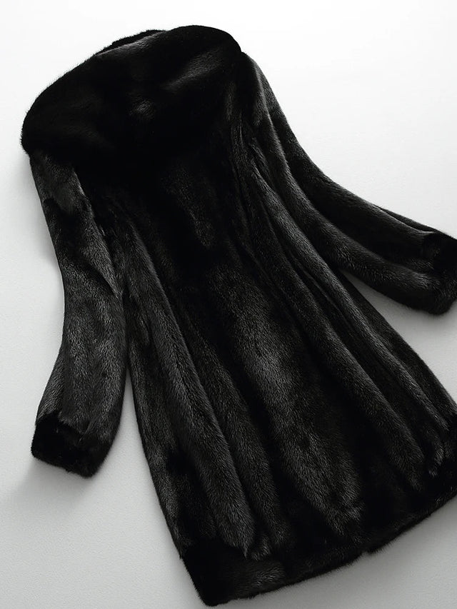 Women’s Long Faux Fur Hooded Coat