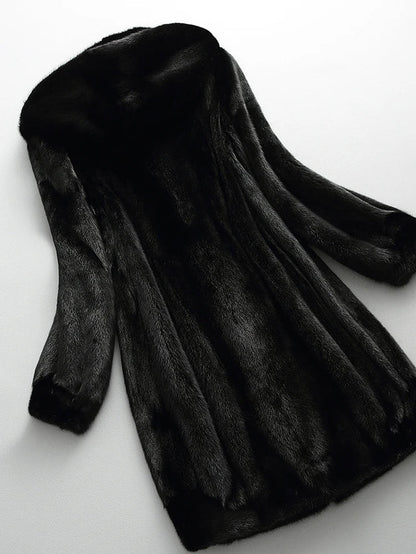 Women’s Long Faux Fur Hooded Coat