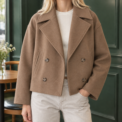 Women’s Cropped Wool-Blend Tailored Jacket