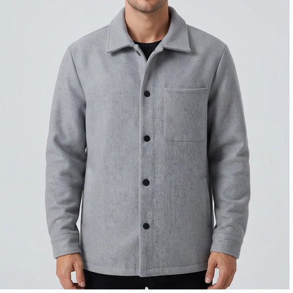 Men’s Brushed Wool Blend Button-Front Jacket