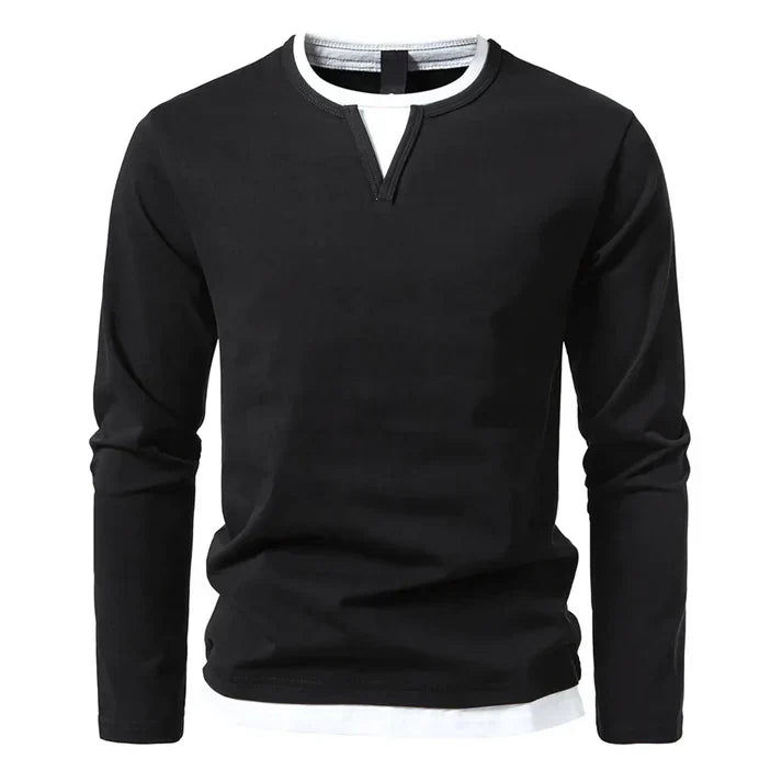 Men’s Slim-Fit Combed Cotton Long-Sleeve Shirt