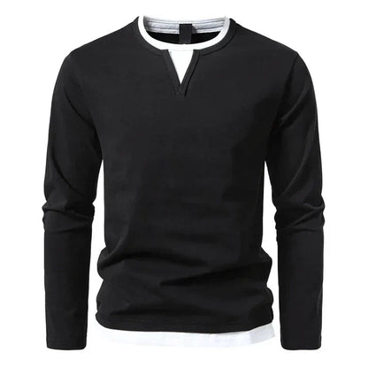 Men’s Slim-Fit Combed Cotton Long-Sleeve Shirt