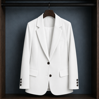 Women’s Structured Two-Button Blazer with Notched Lapels