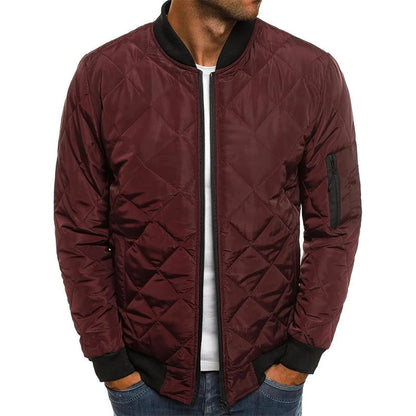 Men’s Quilted Ribbed-Trim Bomber Jacket